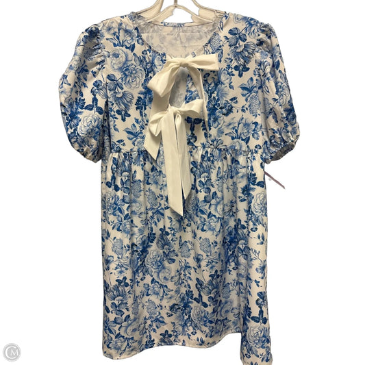 Dress Casual Short By Clothes Mentor In Blue & White, Size: M