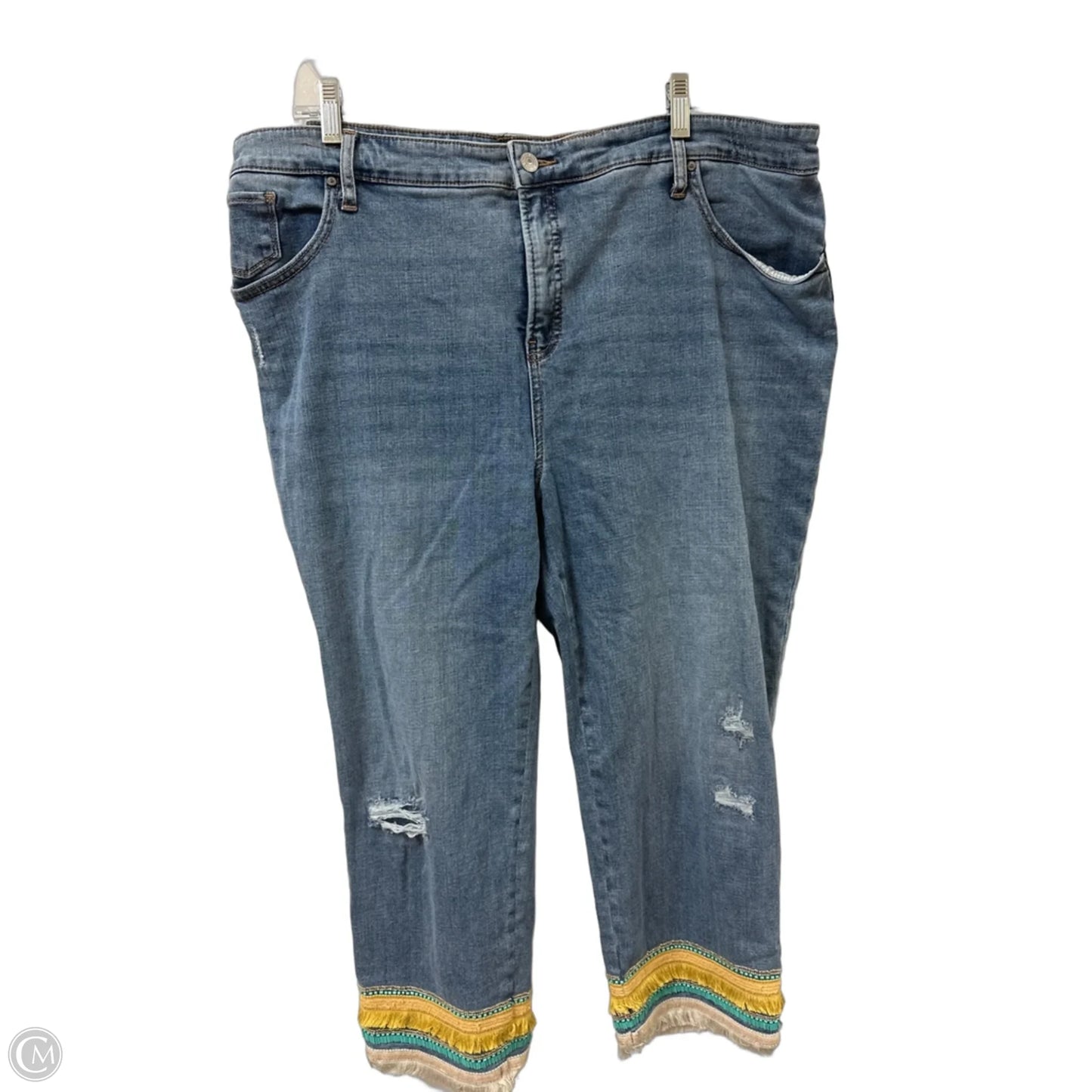 Jeans Cropped By Chicos In Blue Denim, Size: 20