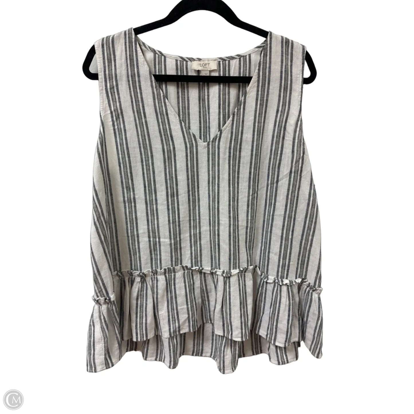 Top Sleeveless By Loft In Striped Pattern, Size: L
