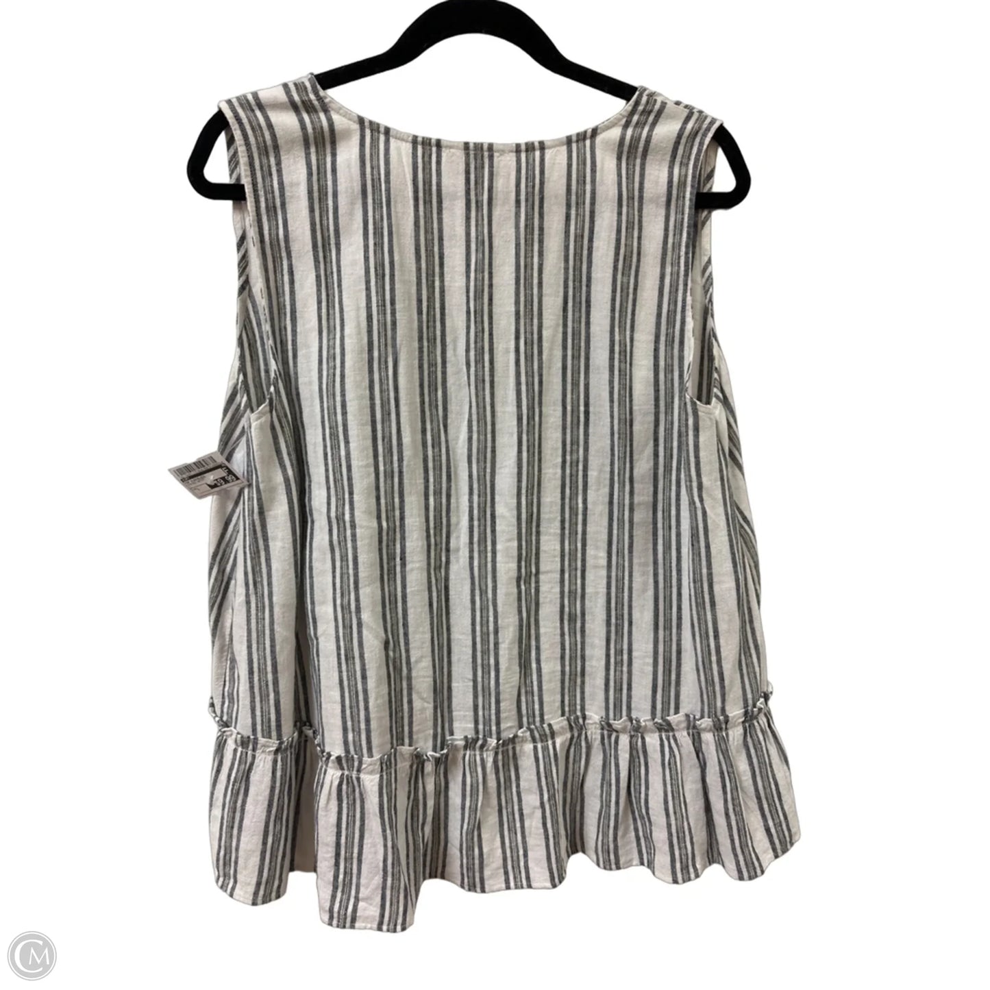 Top Sleeveless By Loft In Striped Pattern, Size: L