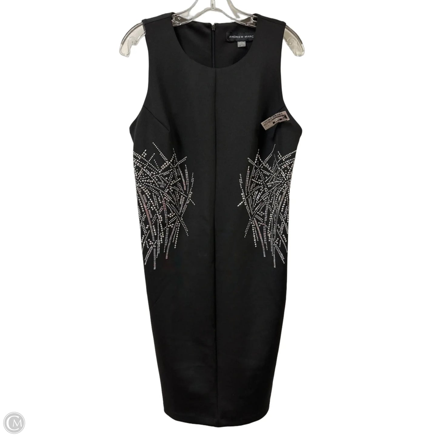 Dress Casual Midi By Andrew Marc In Black & Silver, Size: Xl
