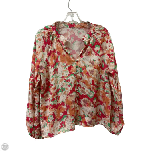 Top Long Sleeve By Clothes Mentor In Green & Pink, Size: S