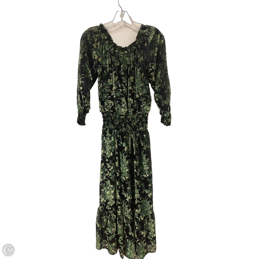 Dress Casual Maxi By Anthropologie In Black & Green, Size: Xxs
