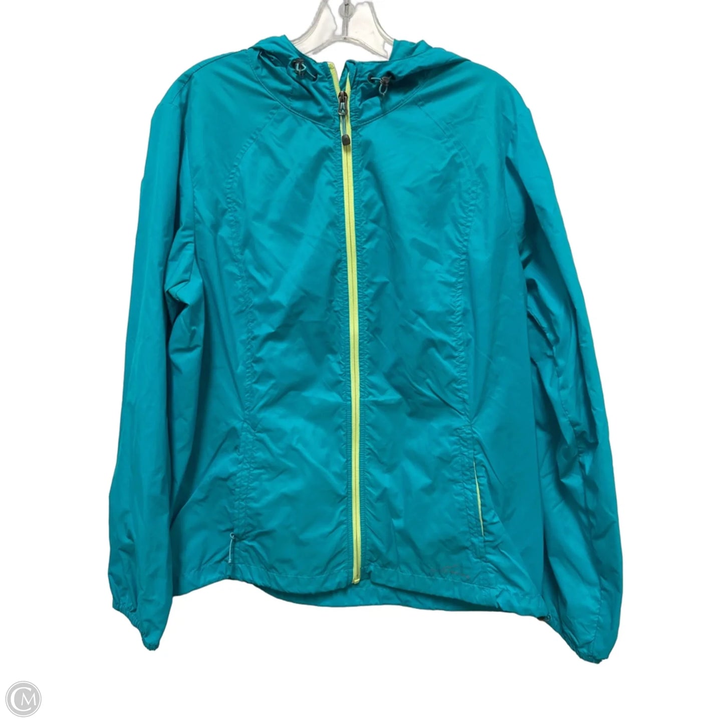 Jacket Windbreaker By Eddie Bauer In Blue, Size: L