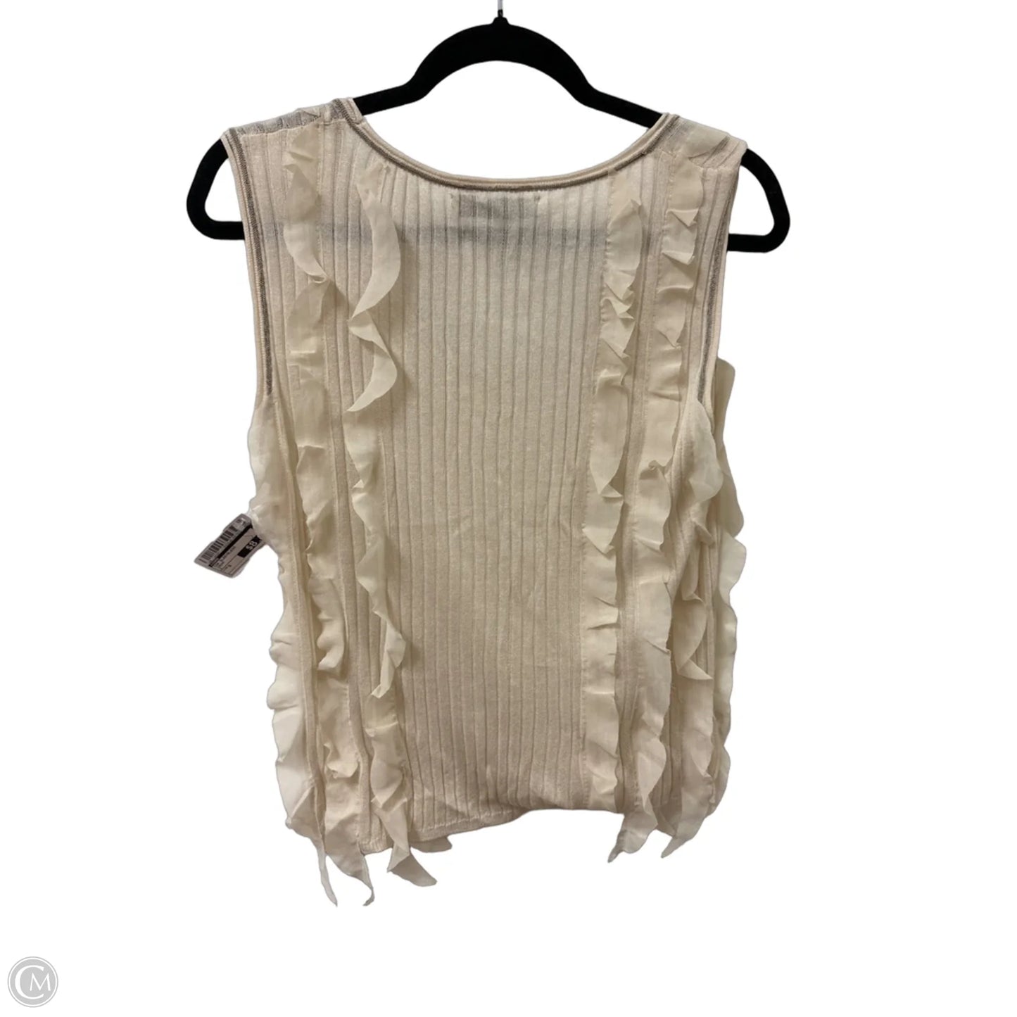 Top Sleeveless By Zara In Cream, Size: S