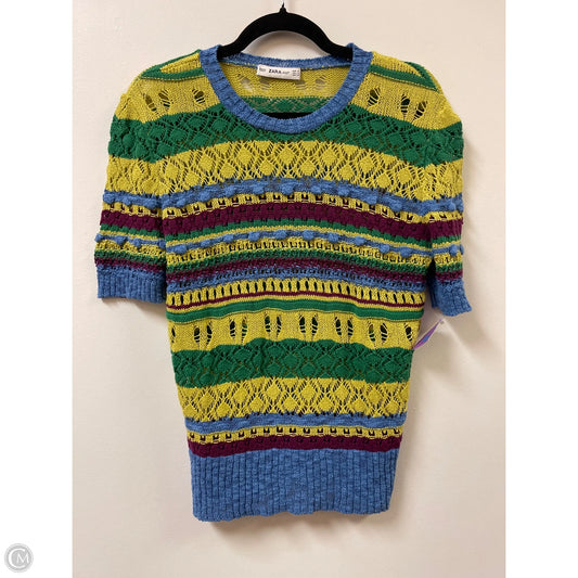 Sweater Short Sleeve By Zara In Multi-colored, Size: M