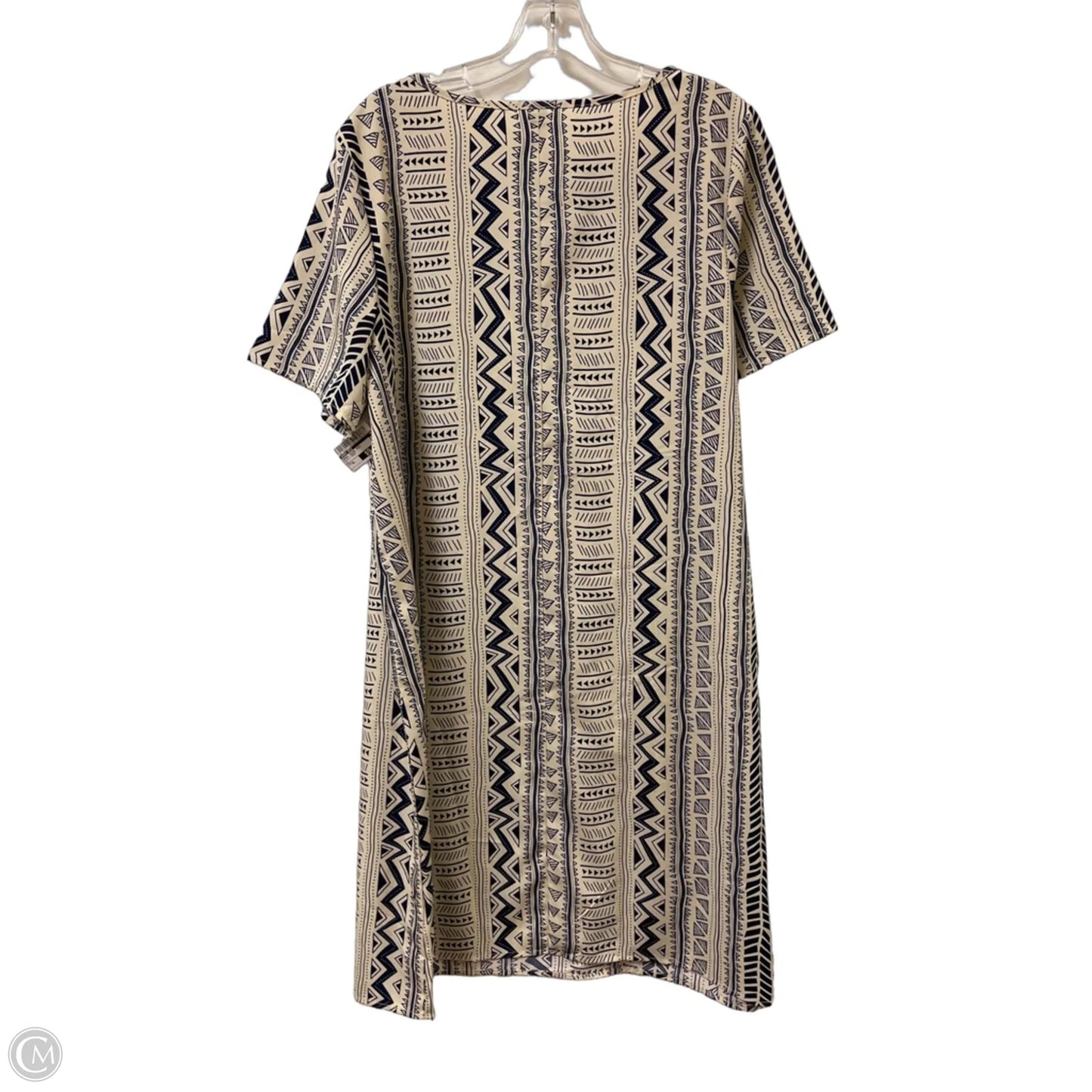 Dress Casual Midi By Emery Rose In Blue & Cream, Size: Xl