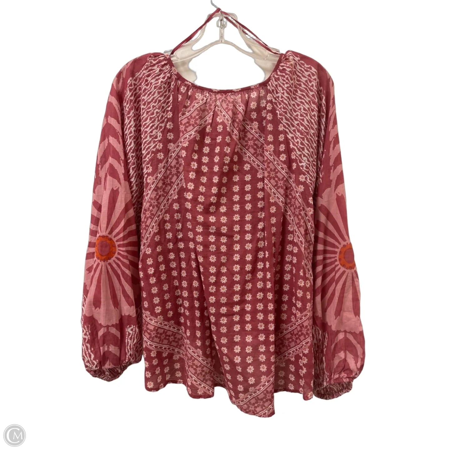 Top Long Sleeve By Free People In Pink, Size: S