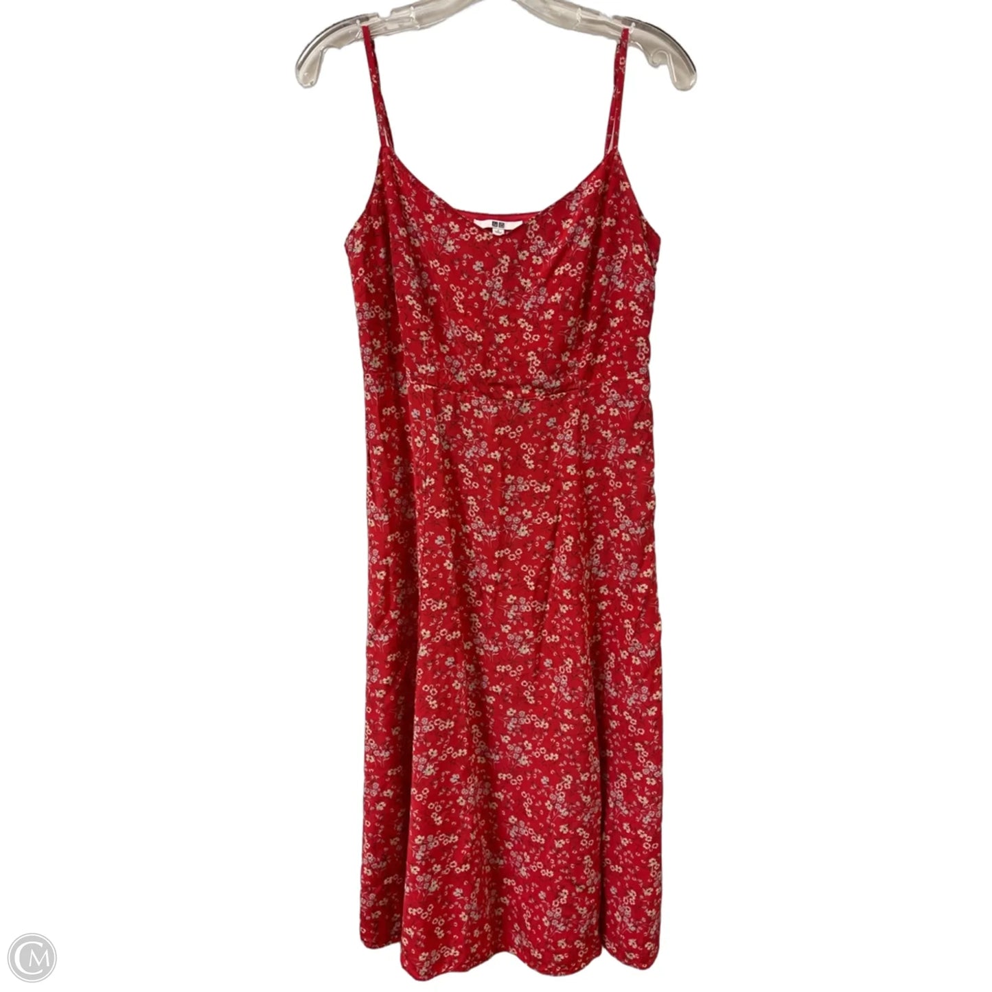 Dress Casual Midi By Uniqlo In Red, Size: S