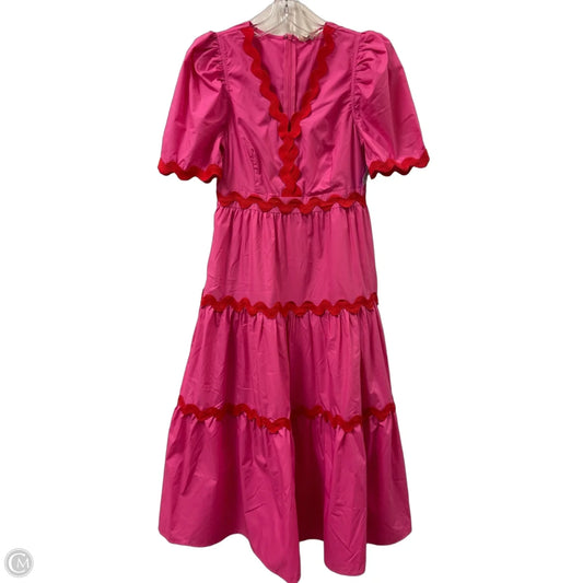 Dress Casual Midi By Entro In Pink & Red, Size: S