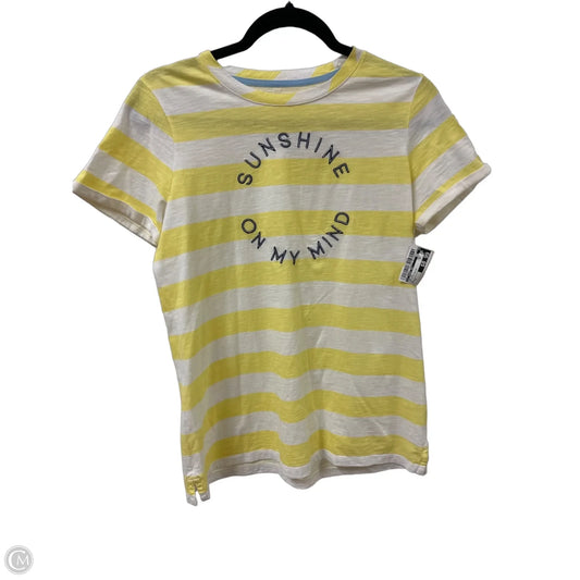 Top Short Sleeve By St Johns Bay In White & Yellow, Size: S