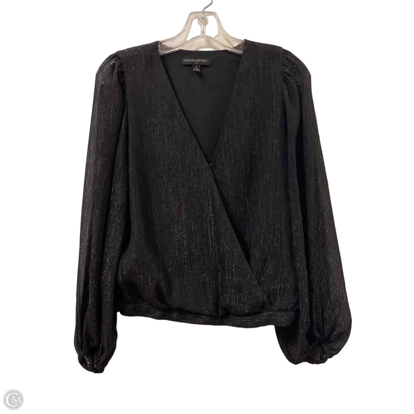 Top Long Sleeve By Banana Republic In Black, Size: S