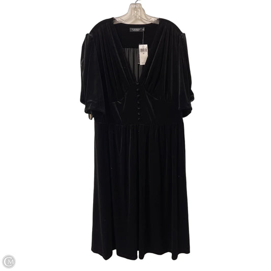Dress Casual Midi By Lauren By Ralph Lauren In Black, Size: 2x