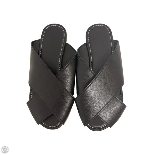 Sandals Flats By Clothes Mentor In Black, Size: 8.5