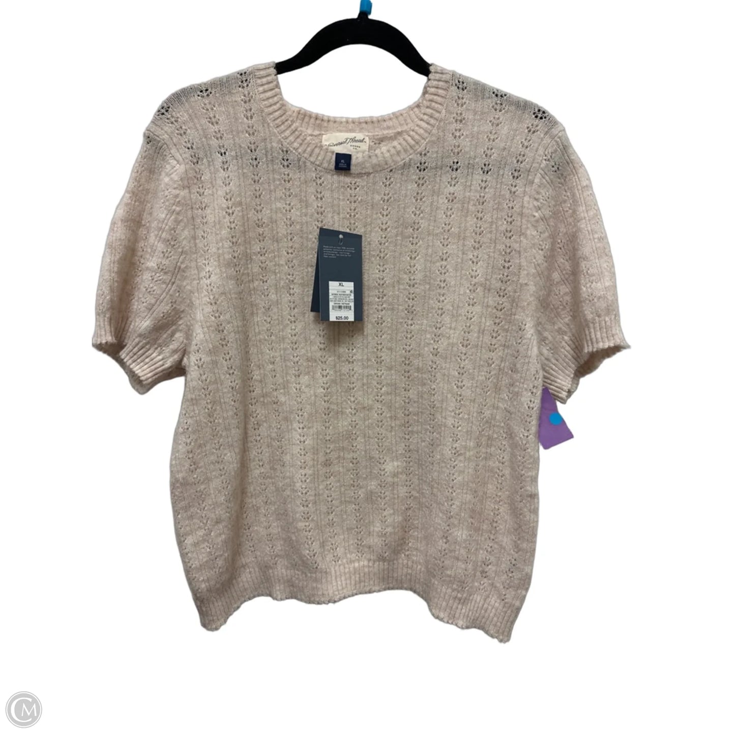 Sweater Short Sleeve By Universal Thread In Cream, Size: Xl