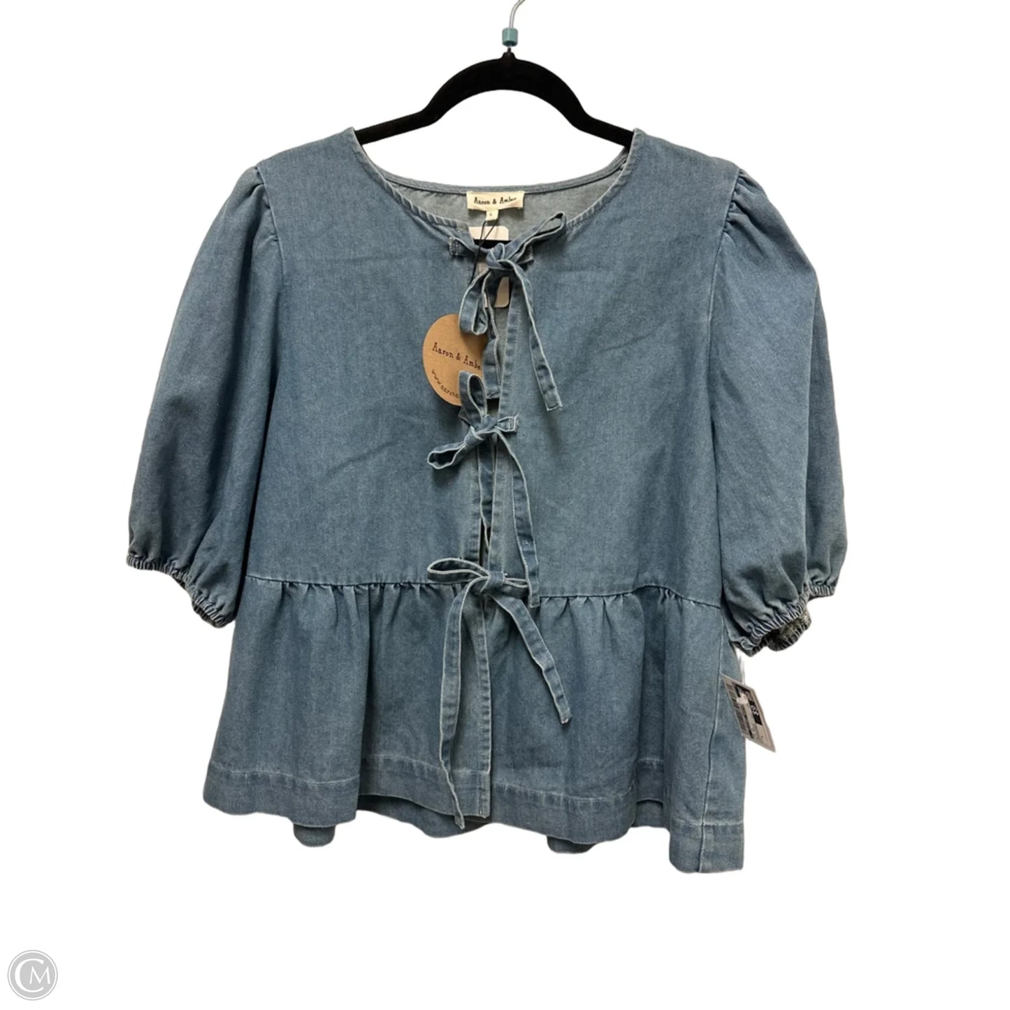Top Short Sleeve By Clothes Mentor In Blue Denim, Size: L