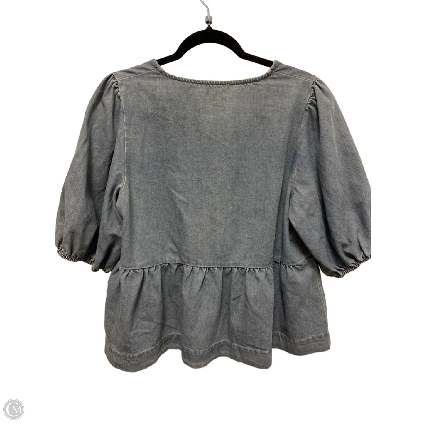Top Short Sleeve By Clothes Mentor In Blue Denim, Size: L