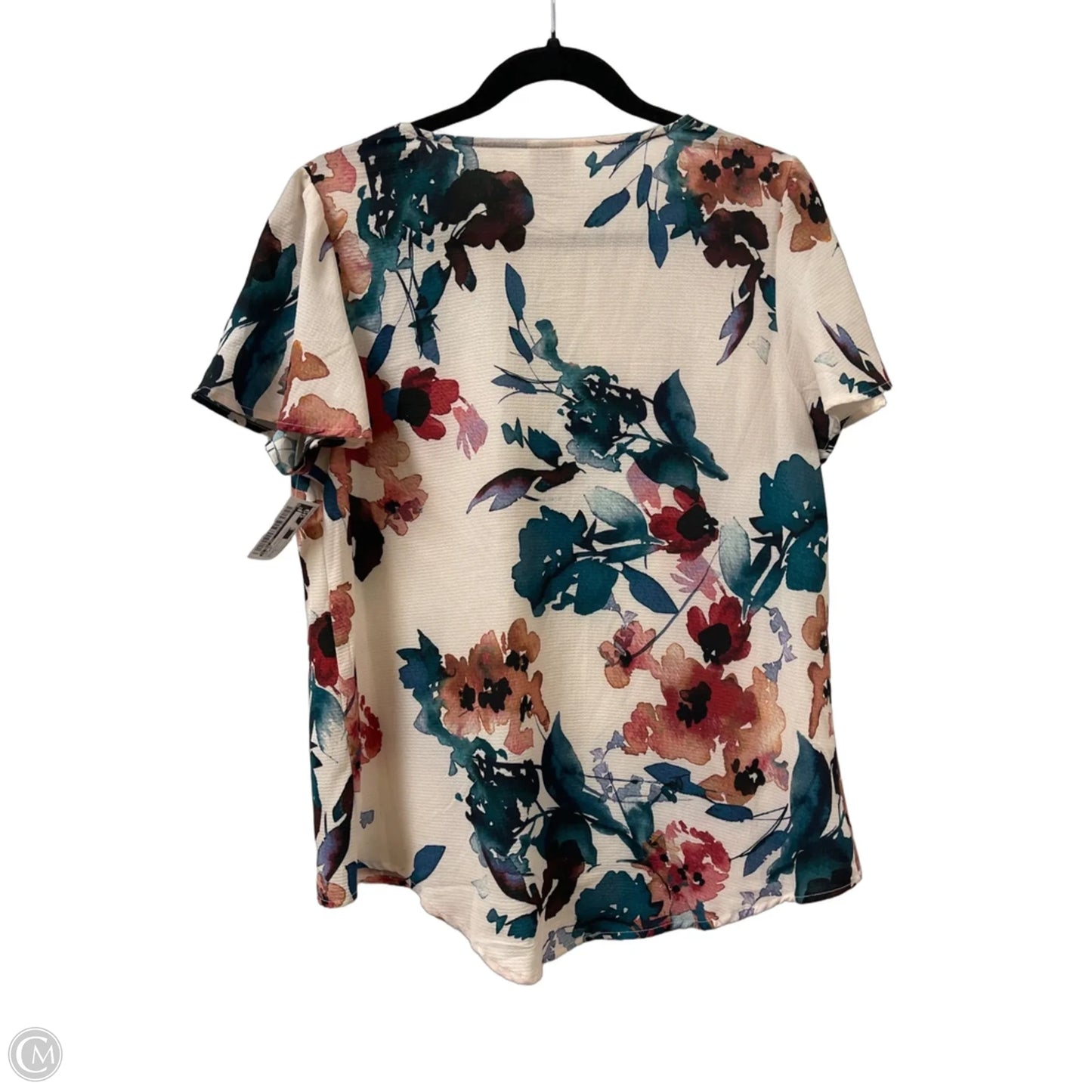 Top Short Sleeve By A New Day In Floral Print, Size: L