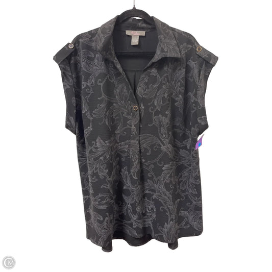 Top Short Sleeve By Clothes Mentor In Black & Grey, Size: 1x