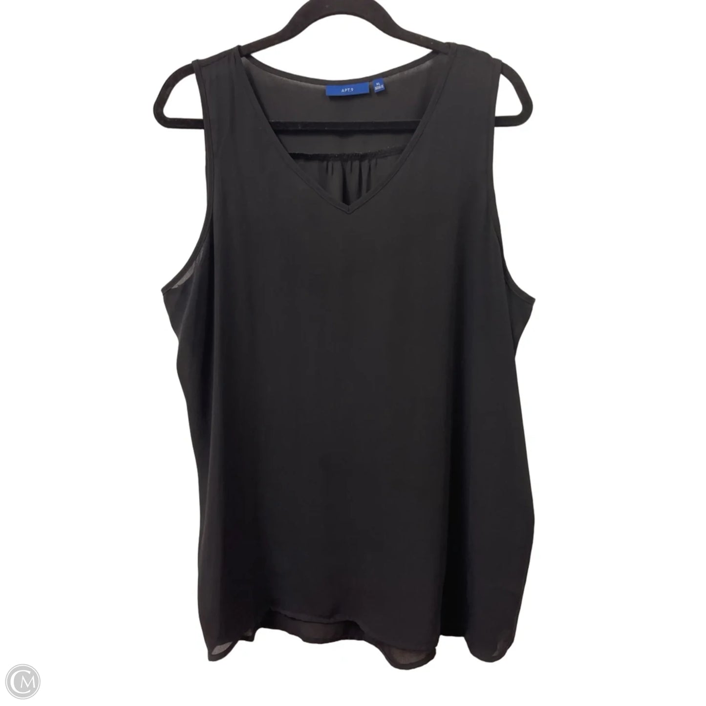 Top Sleeveless By Apt 9 In Black, Size: Xl