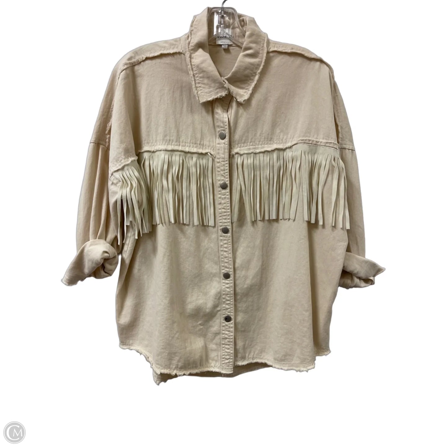 Blouse Long Sleeve By Ellison In Cream, Size: S