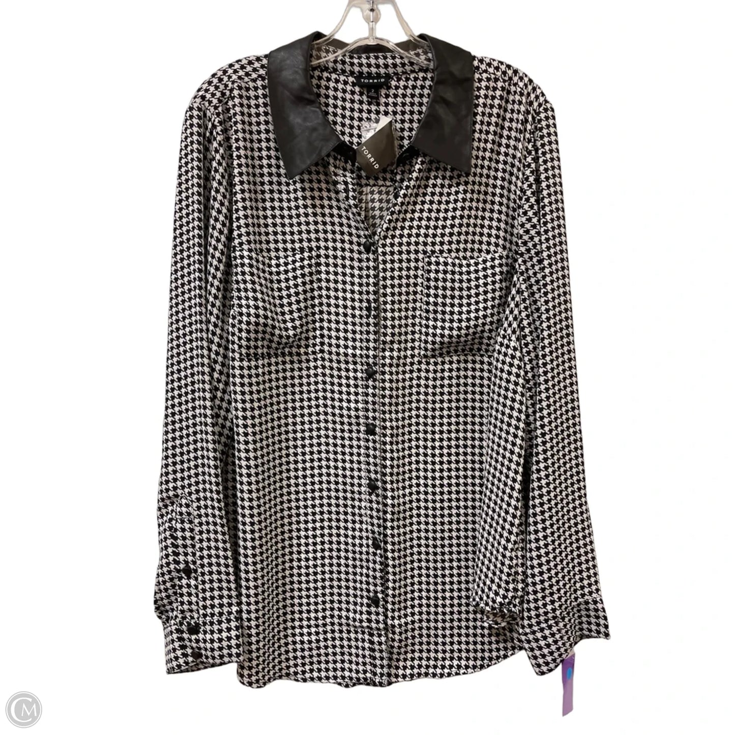 Blouse Long Sleeve By Torrid In Black & White, Size: 2x