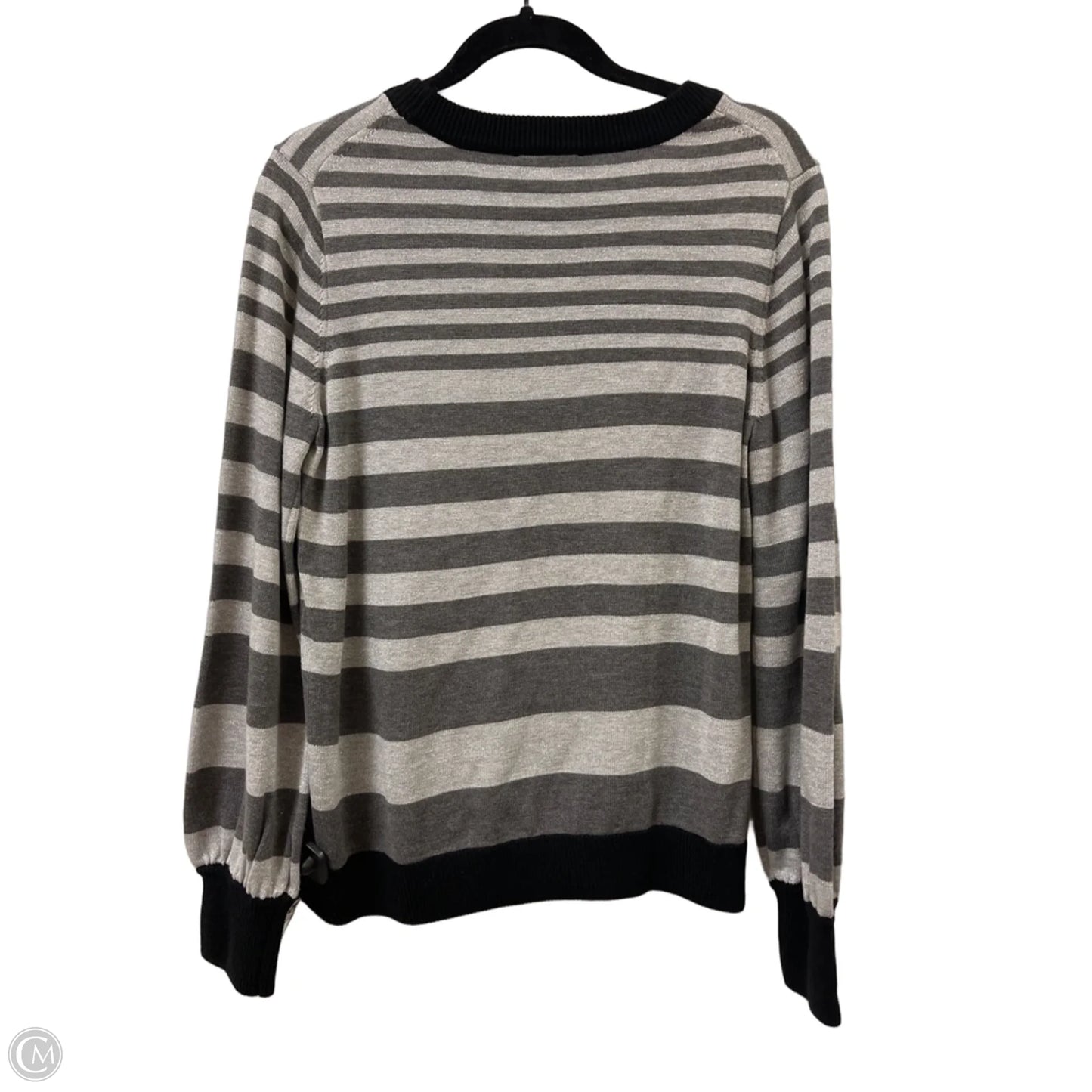 Sweater Designer By Karl Lagerfeld In Black & Grey, Size: M