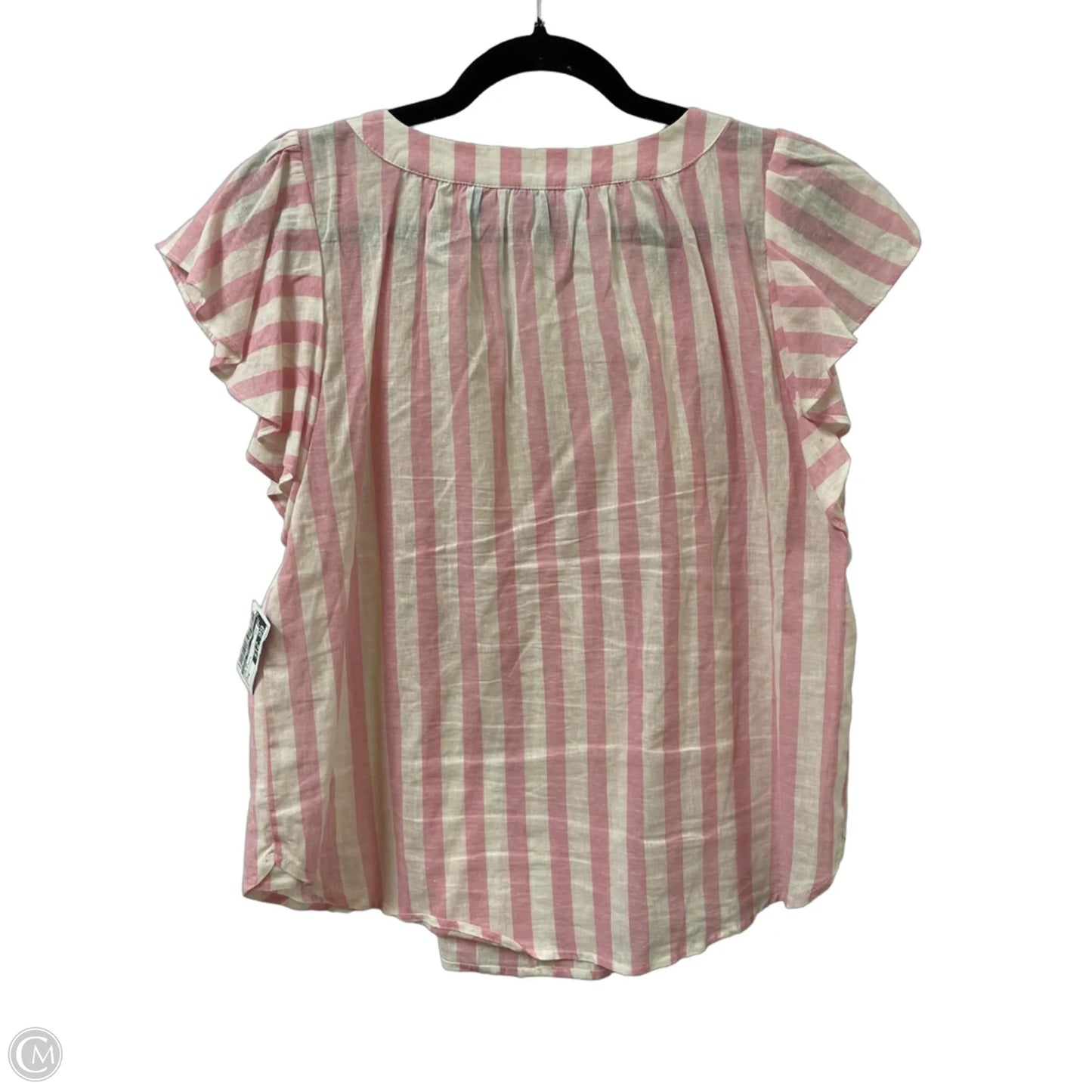 Top Short Sleeve By Draper James In Pink & White, Size: M