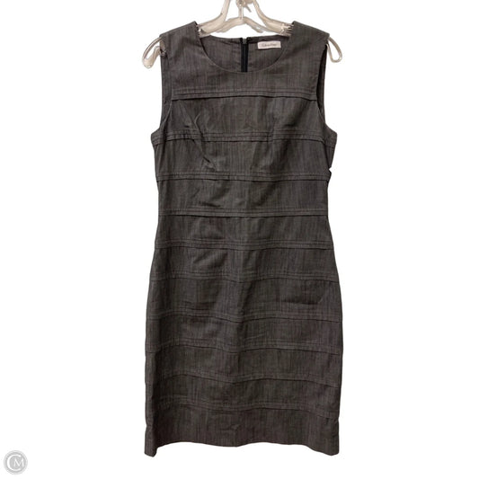 Dress Casual Midi By Calvin Klein In Grey Denim, Size: M