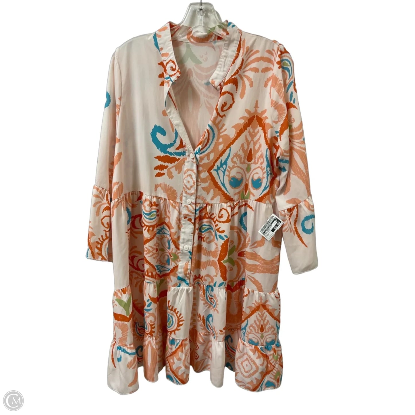 Dress Casual Short By Clothes Mentor In Blue & Orange, Size: M