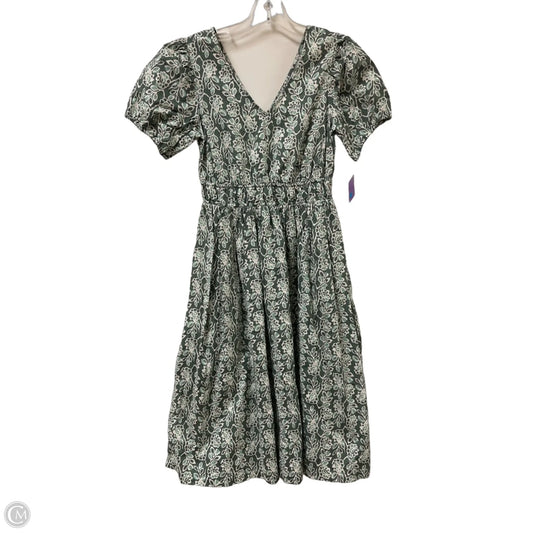 Dress Casual Midi By J. Crew In Green & White, Size: Xsp