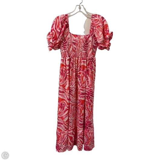 Dress Casual Midi By Beachsissi In Pink & White, Size: M