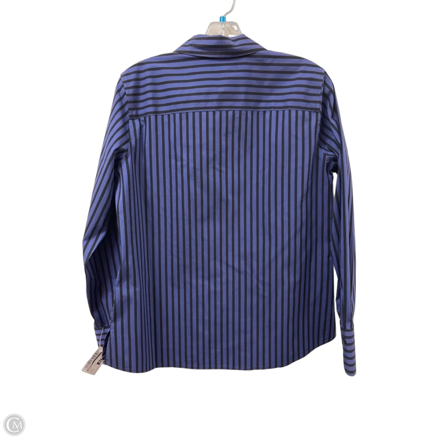 Blouse Long Sleeve By Foxcroft In Black & Purple, Size: M