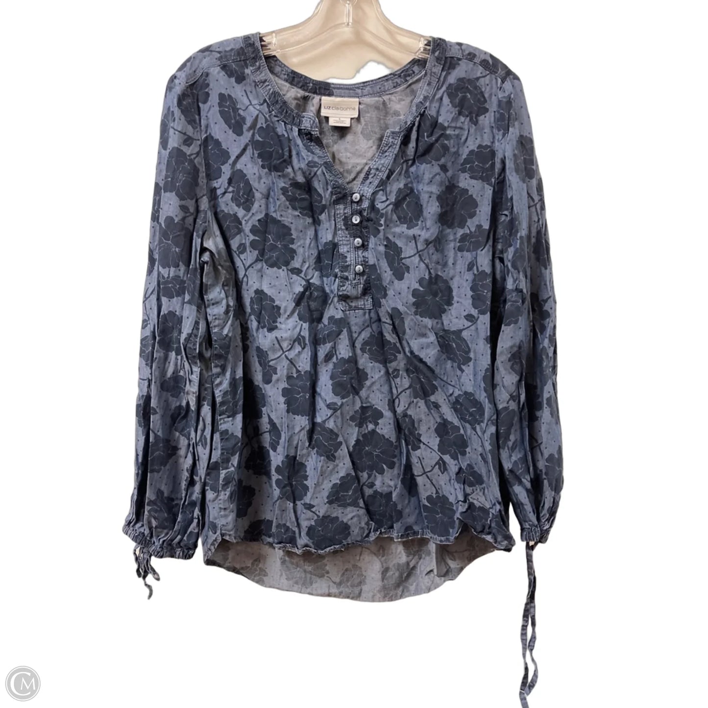 Top Long Sleeve By Liz Claiborne In Blue, Size: L