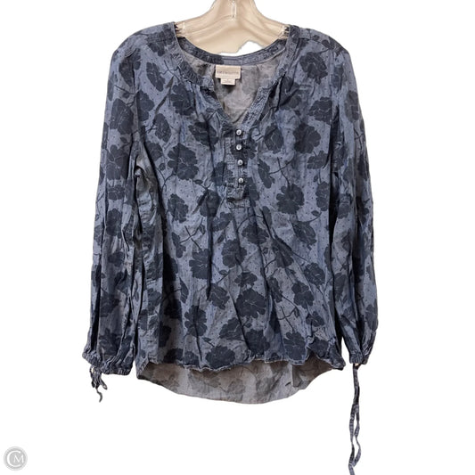 Top Long Sleeve By Liz Claiborne In Blue, Size: L