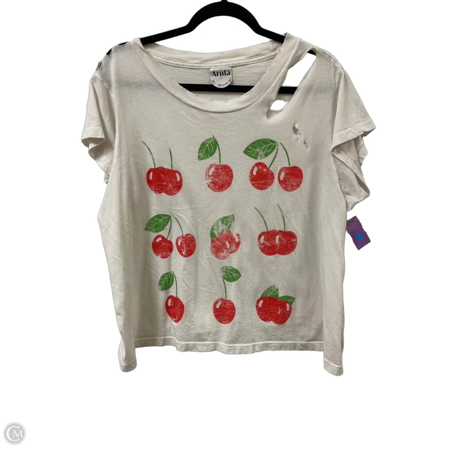 Top Short Sleeve By Arula In White, Size: Xl
