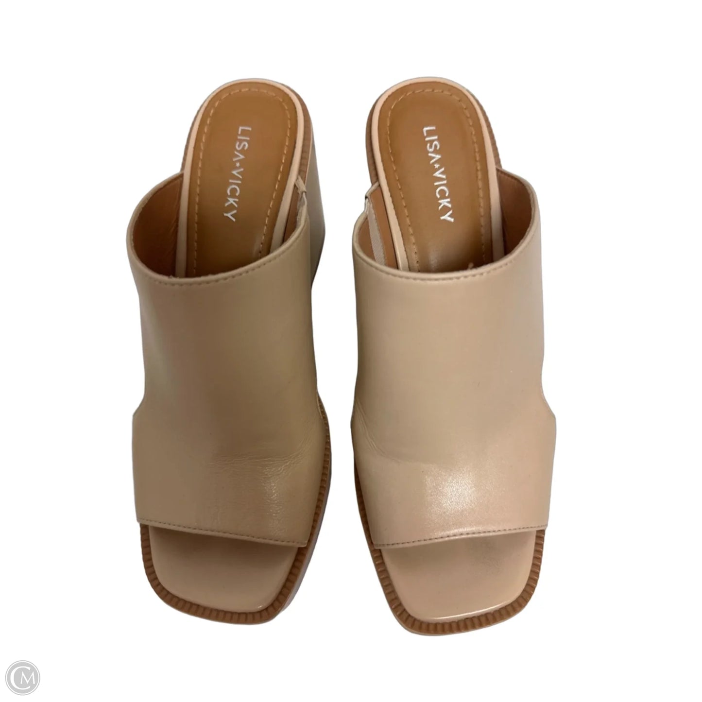 Sandals Heels Block By Clothes Mentor In Cream, Size: 8
