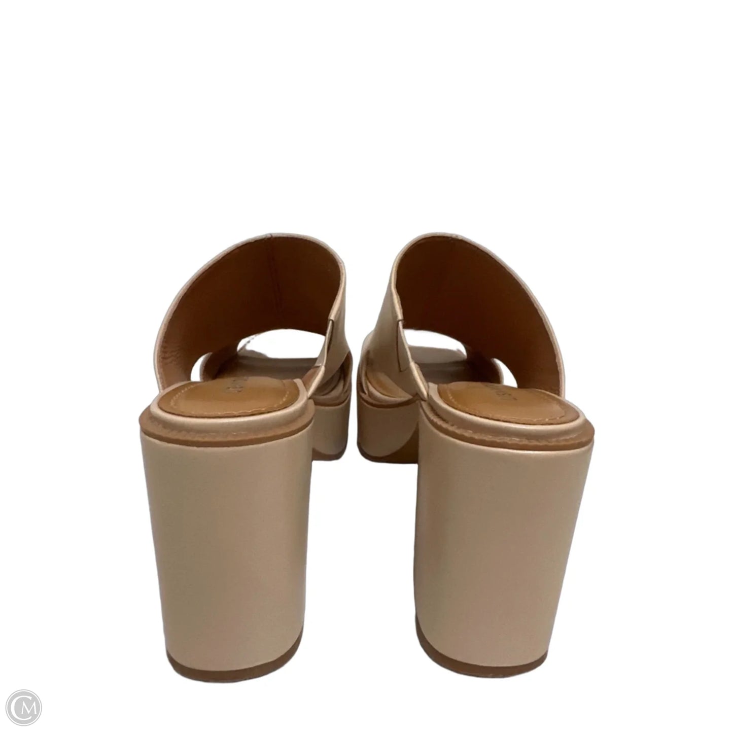 Sandals Heels Block By Clothes Mentor In Cream, Size: 8