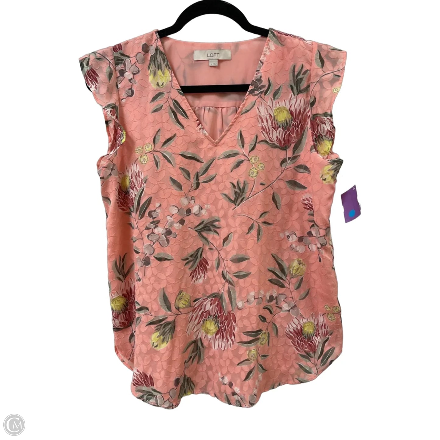 Top Short Sleeve By Loft In Pink, Size: M