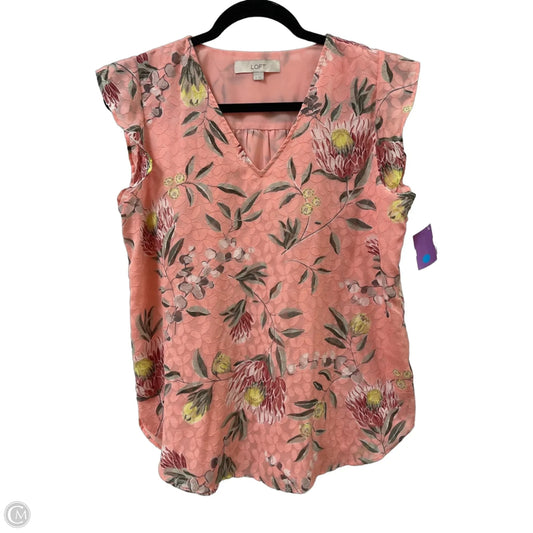 Top Short Sleeve By Loft In Pink, Size: M