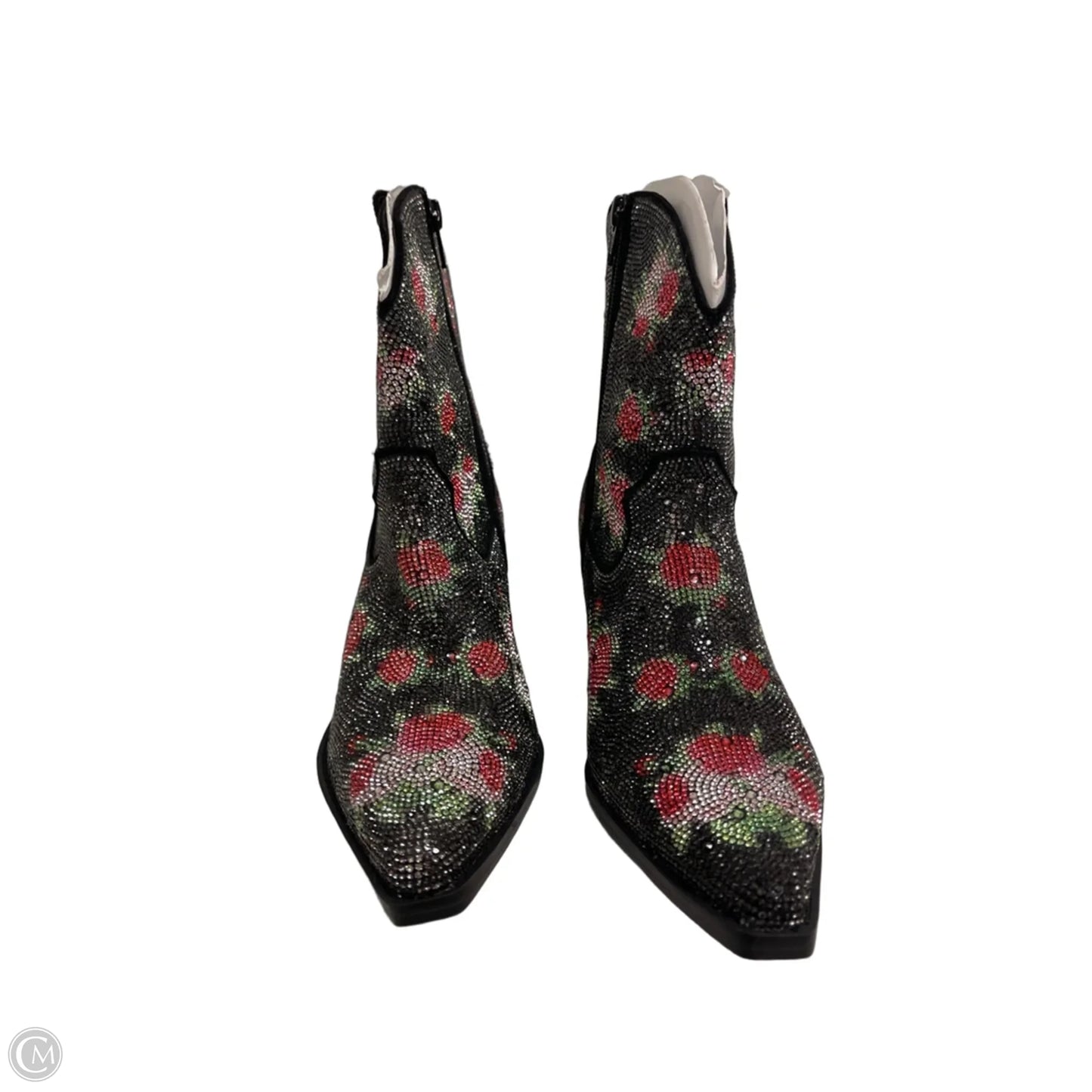 Boots Ankle Heels By Clothes Mentor In Black & Pink, Size: 8