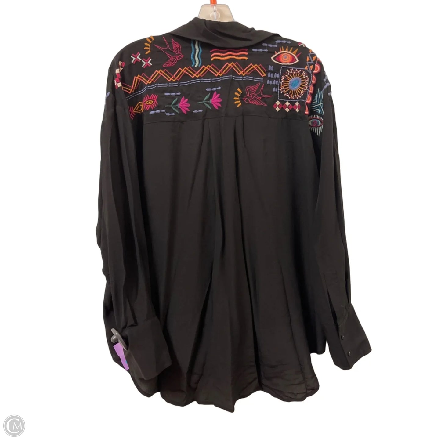 Blouse Designer By Johnny Was In Black, Size: M
