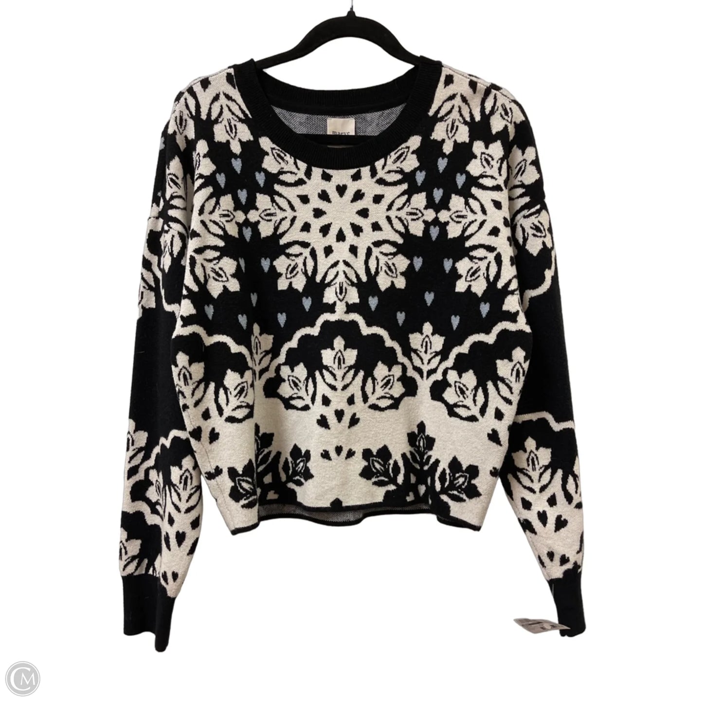 Sweater By Maeve In Black & White, Size: M