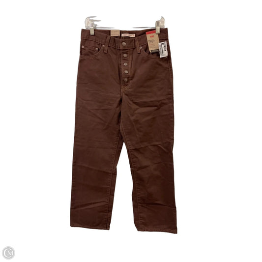 Jeans Straight By Levis In Brown Denim, Size: 8