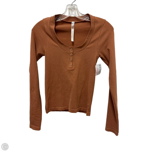 Top Long Sleeve By Free People In Brown, Size: Xs
