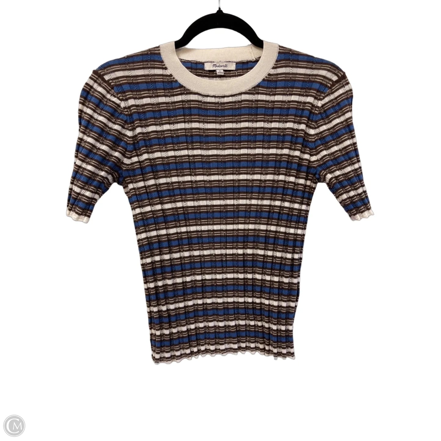 Sweater Short Sleeve By Madewell In Blue & Brown, Size: M
