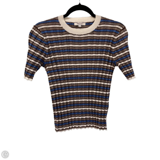 Sweater Short Sleeve By Madewell In Blue & Brown, Size: M
