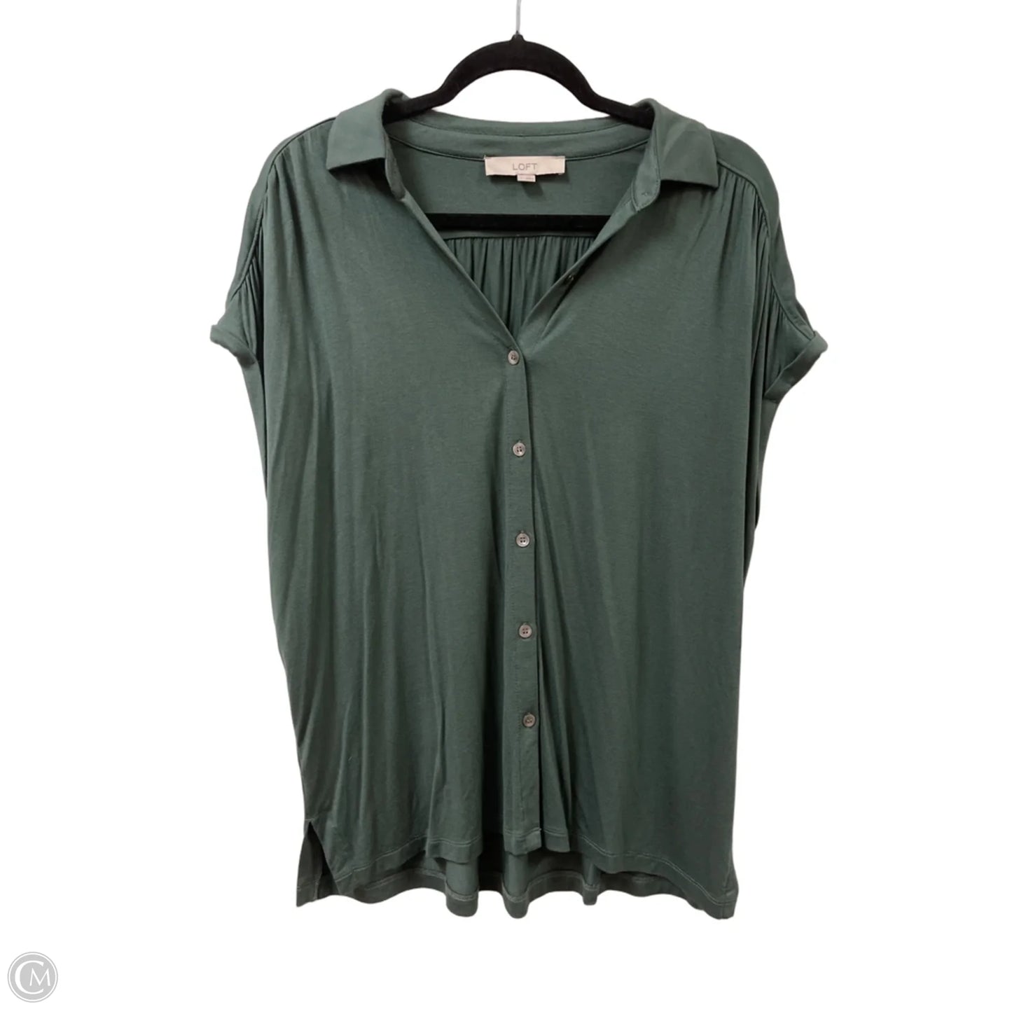 Blouse Short Sleeve By Loft In Green, Size: L