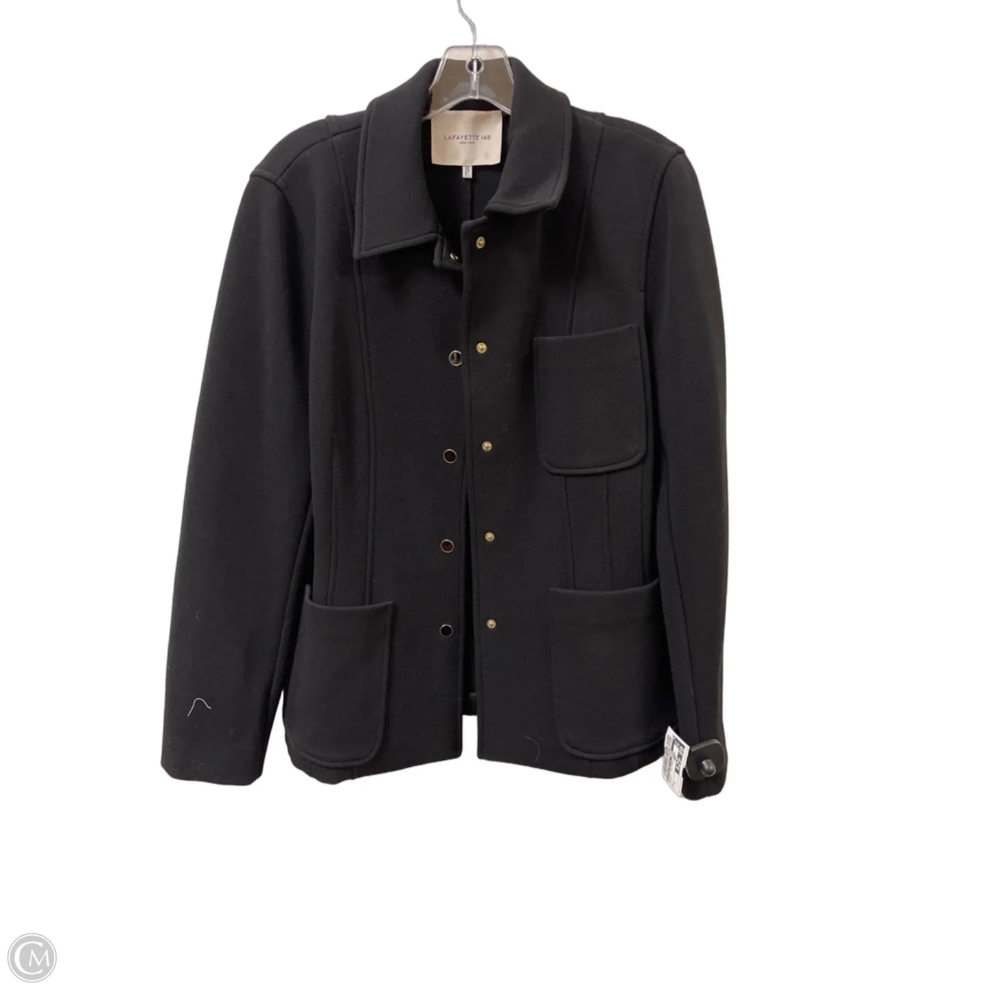 Blazer Designer By Lafayette 148 In Black, Size: L