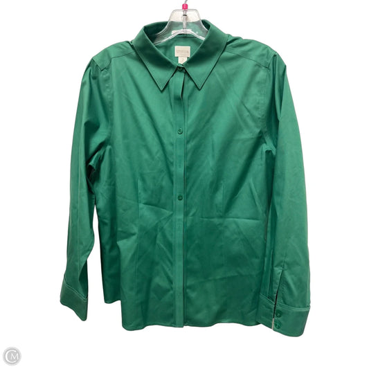 Blouse Long Sleeve By Chicos In Green, Size: L